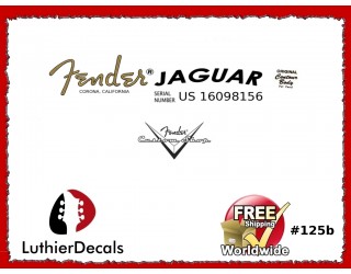 Fender Jaguar Guitar Decal #125b